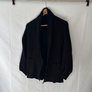 Black Open Front Cardigan